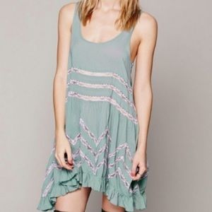 Free People Voile and Lace Trapeze Slip